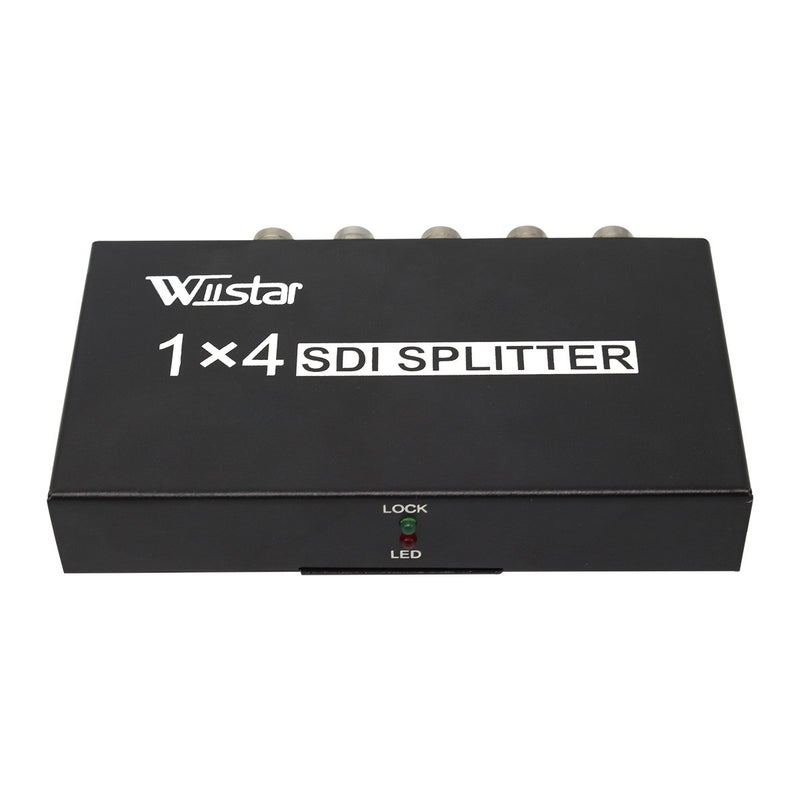 Wiistar SDI 1x4 Splitter Black Amplifier Splitter 1 in to 4 Out SD-SDI HD-SDI 3G-SDI Repeater Extender - Image 2